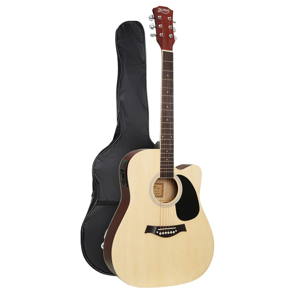 X-Alpha Pro 41" Electric-Acoustic Guitar – 5-Band EQ, Cutaway, Output Jack (Natural)