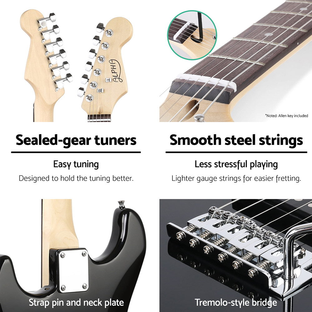 X-Alpha Beginner Electric Guitar Pack with 20W Amplifier – Black