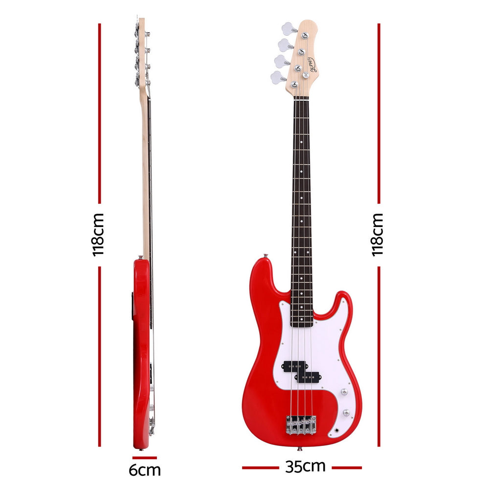 X-Alpha Electric Guitar Bass  47 Inch Red