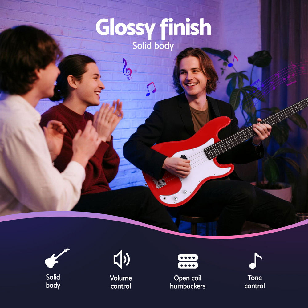 X-Alpha Electric Guitar Bass  47 Inch Red