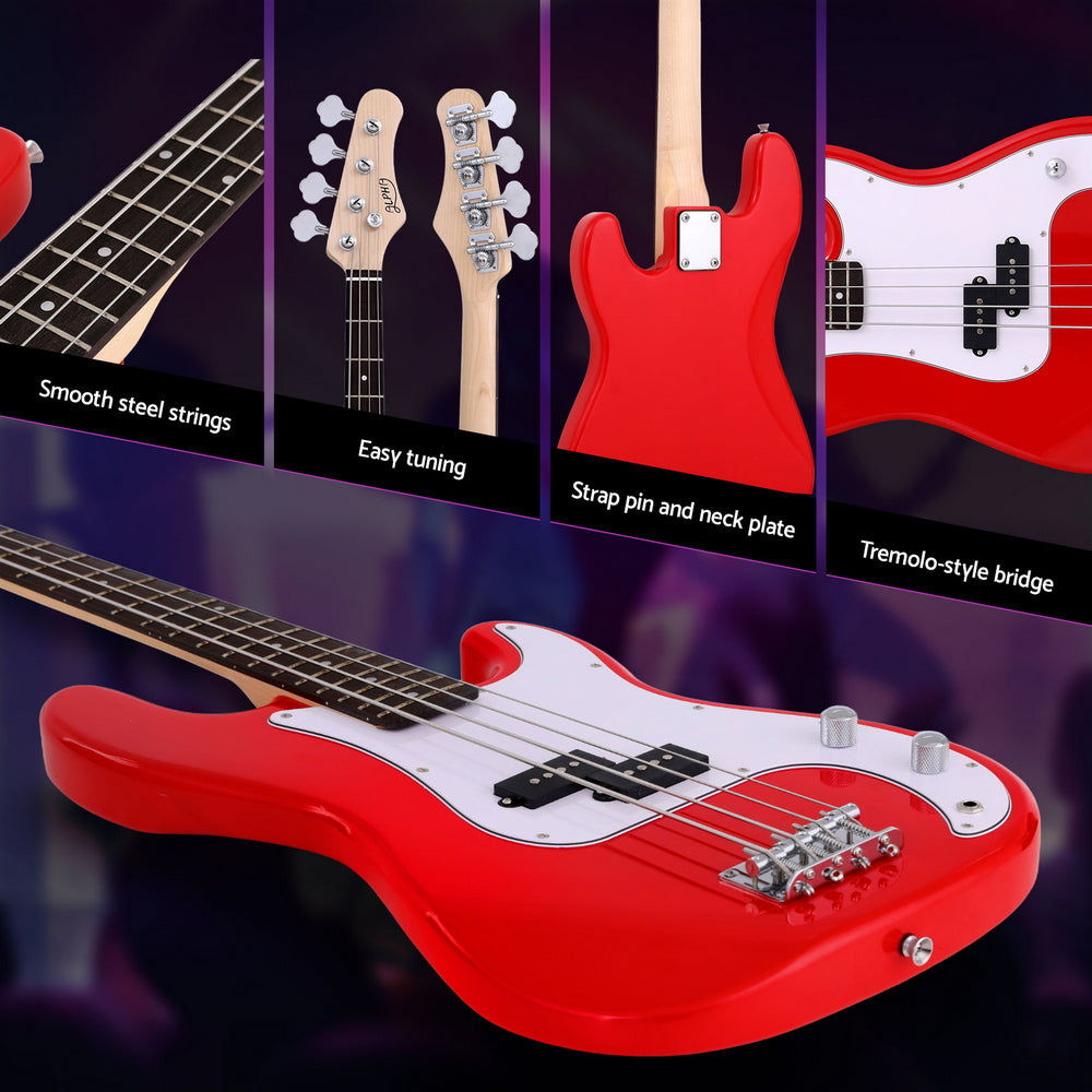 X-Alpha Electric Guitar Bass  47 Inch Red