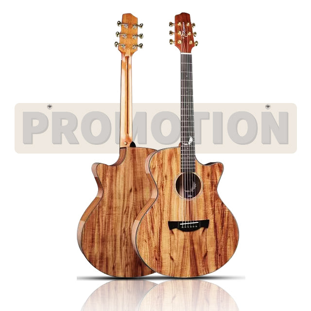 X-Acacia Pro 40" Solid Acacia Acoustic Guitar – Mahogany Neck, Rosewood Fingerboard, Polished Premium Cutaway