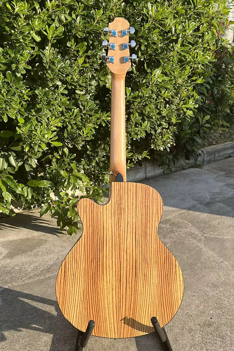 X-Zebra 36” Acoustic Guitar – OM Style | Matte Zebrawood Finish