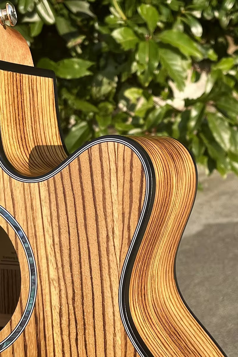 X-Zebra 36” Acoustic Guitar – OM Style | Matte Zebrawood Finish
