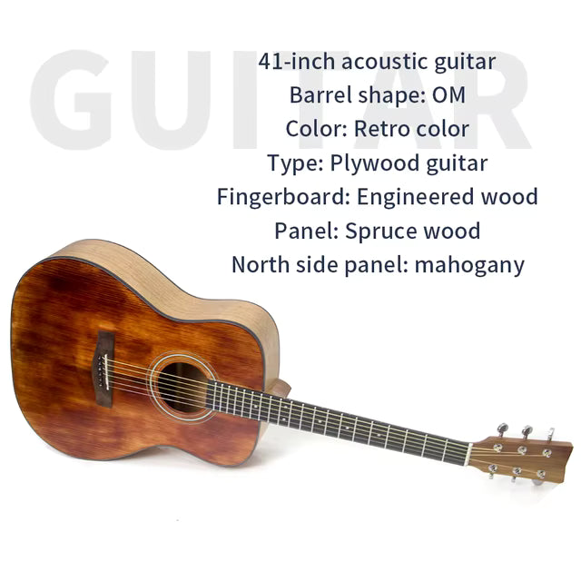 Xevon 40-inch Acoustic Guitar - Beginner & Intermediate Friendly