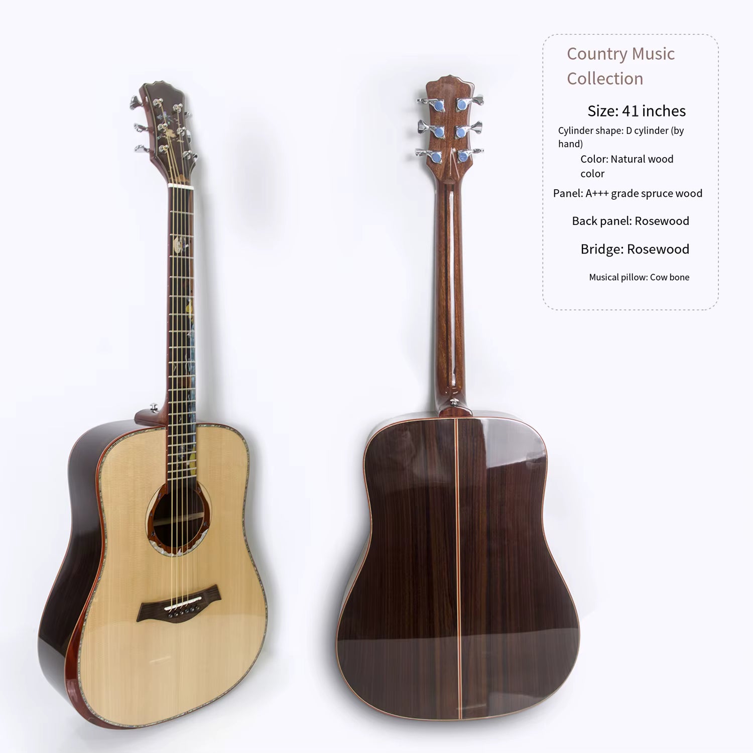 X-Rosewood Supreme 41" Solid Top Acoustic Guitar (Rounded / Flat Corner)