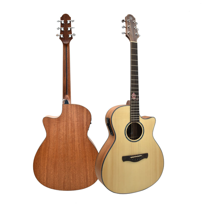 X-Spruce Pro 40" Acoustic-Electric Guitar – Natural & Retro Colours
