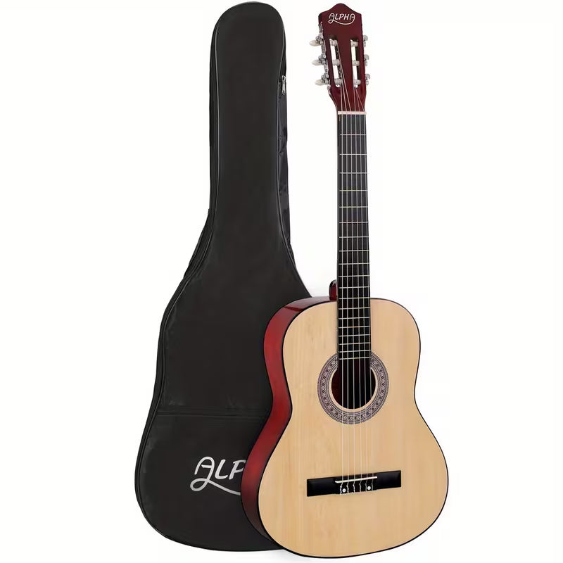 X-AlphaBeginner™ 39" Classical Guitar – Beginner-Friendly Nylon String Guitar + Carry Bag