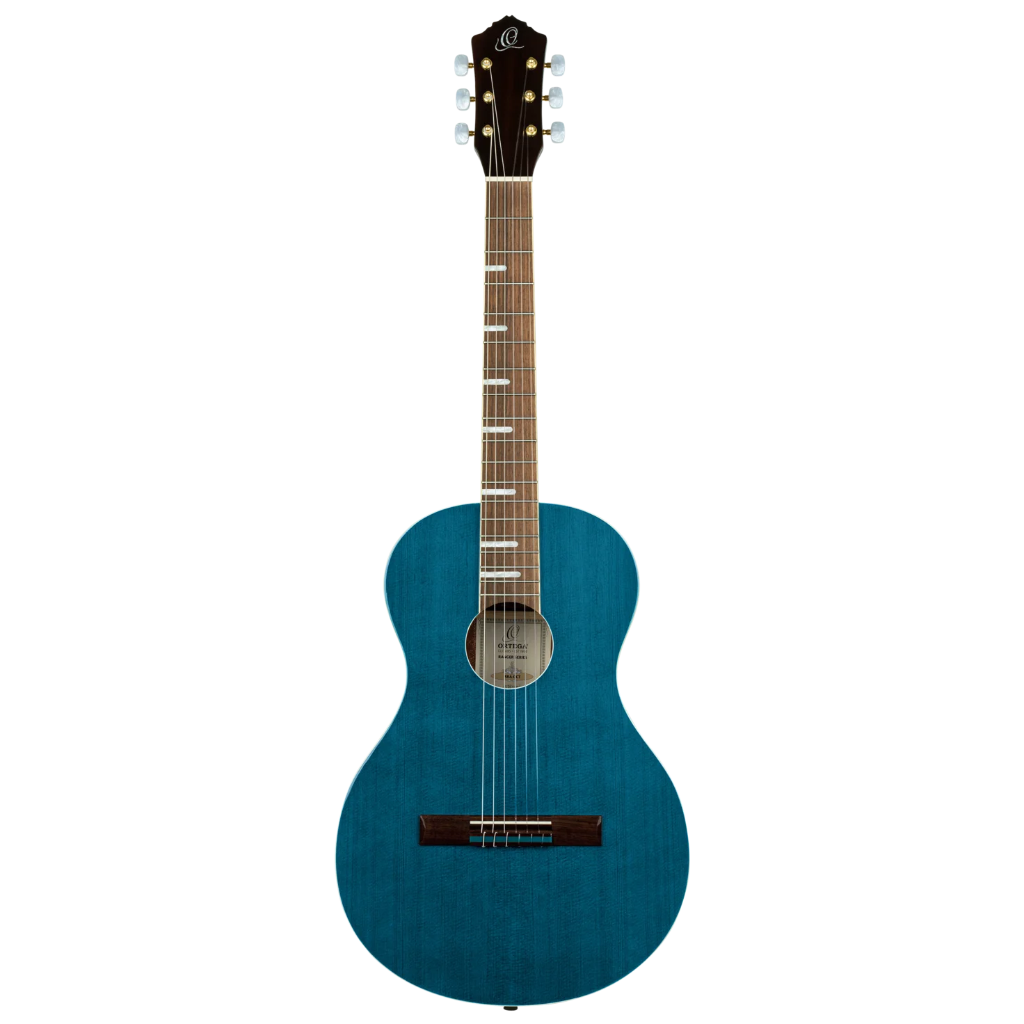 Sydney guitars online – ocean blue nylon string guitar shown on a white background