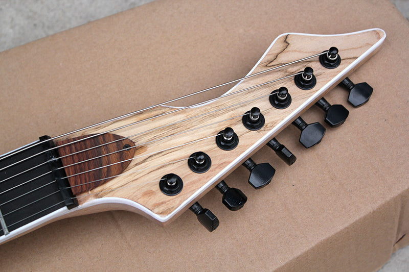 X-Ashborne 7-String Spalted Maple Electric Guitar – Natural Finish