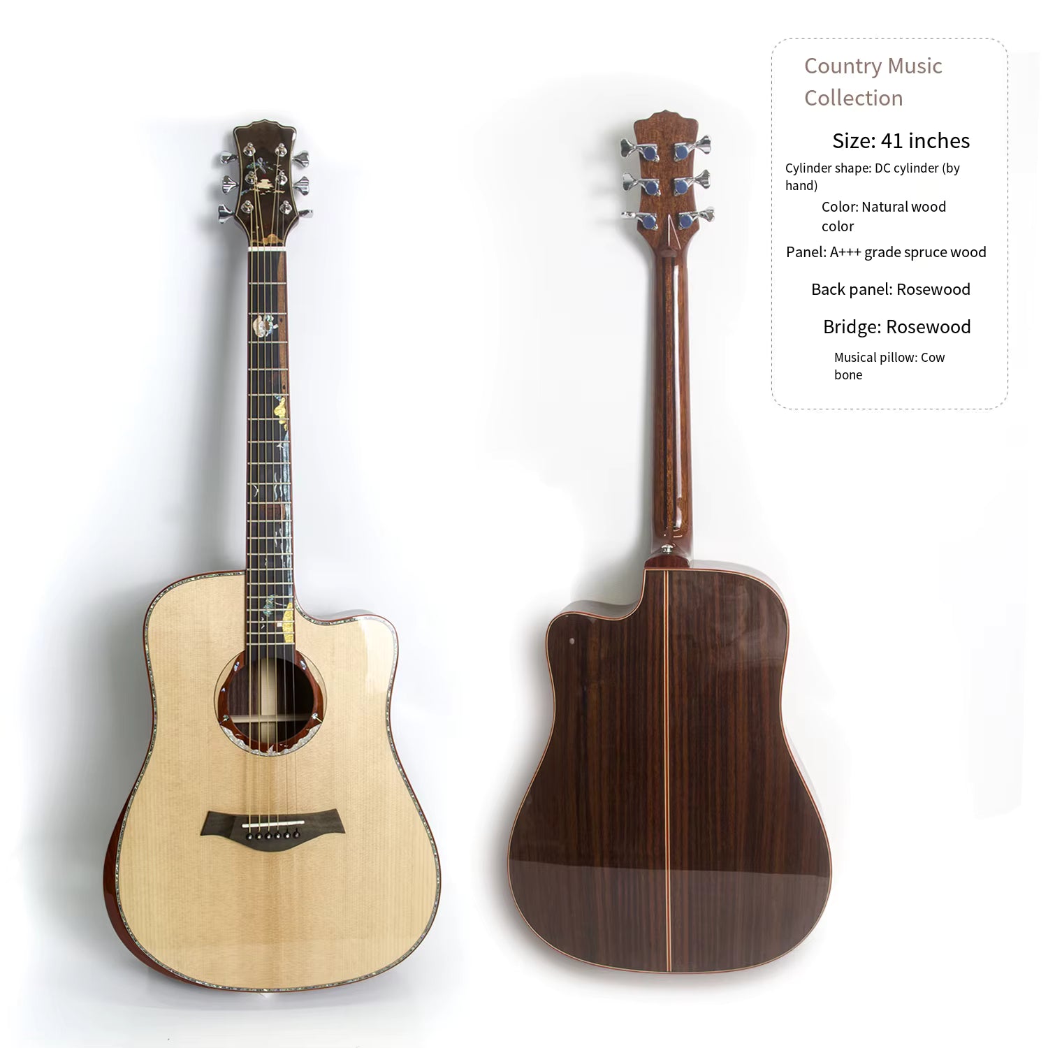 X-Rosewood Supreme 41" Solid Top Acoustic Guitar (Rounded / Flat Corner)