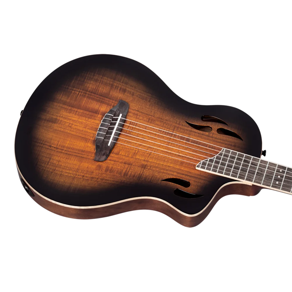 Performance angle view of nylon string guitar sold online in Sydney