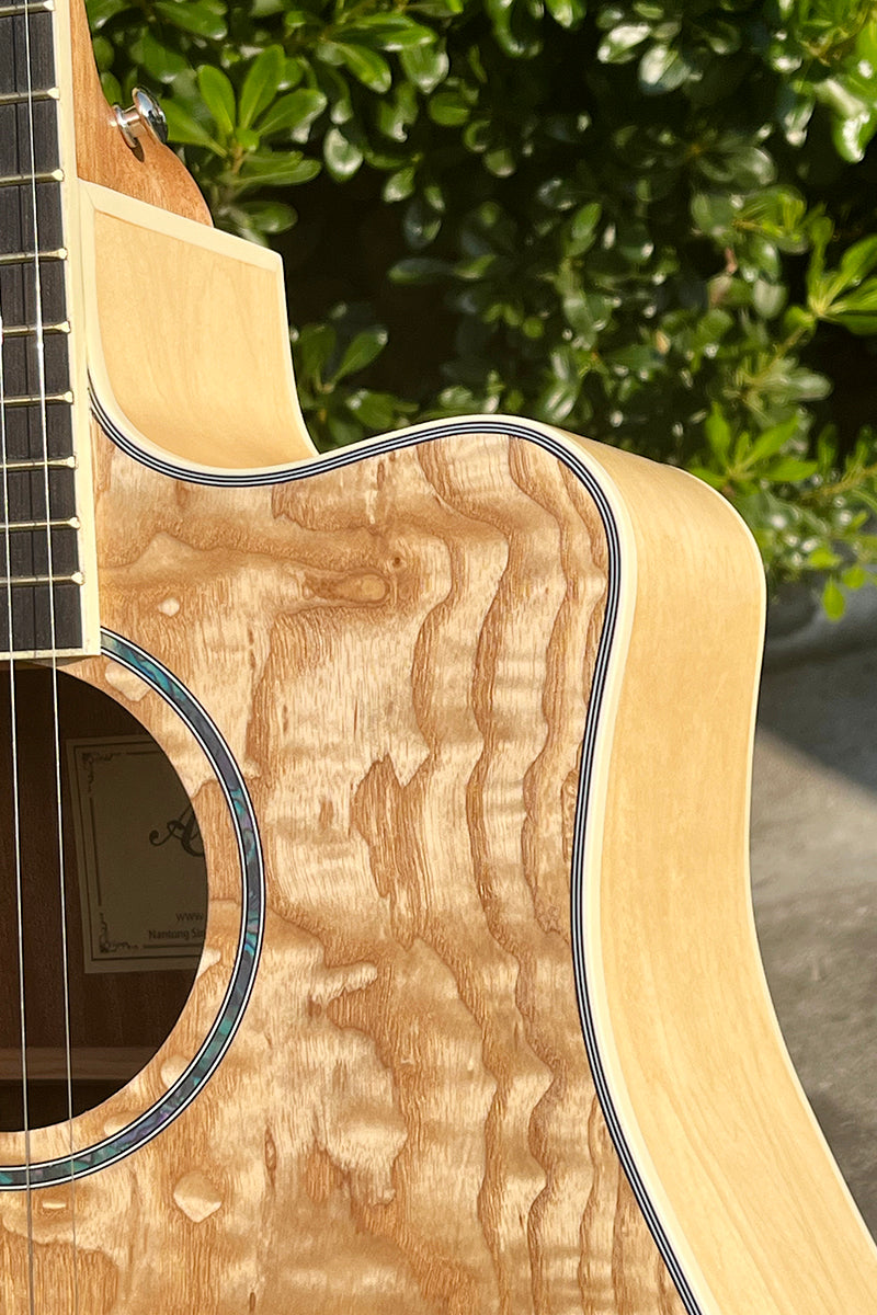 X-Wavewood 41" Acoustic Guitar – Natural Wood Pattern, Basswood Body, Mahogany Neck