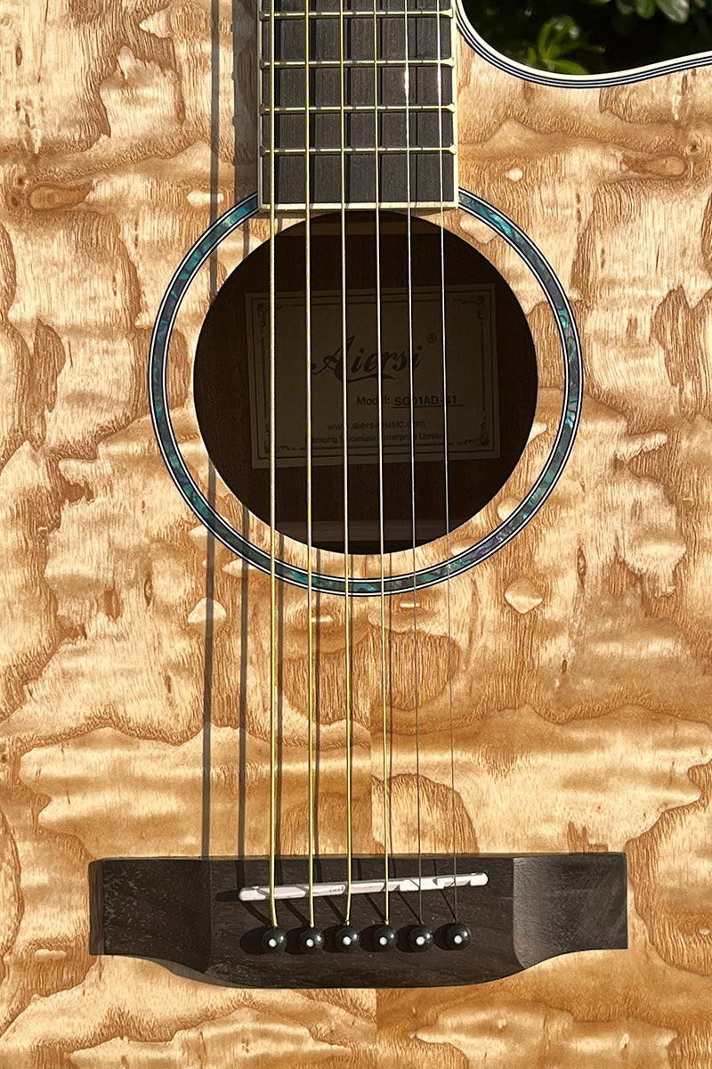 X-Wavewood 41" Acoustic Guitar – Natural Wood Pattern, Basswood Body, Mahogany Neck